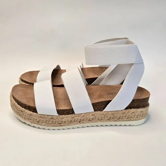 Madden Girl Carly Platform Espadrille Sandals 7M White Original Box Y2K Style - Picture 5 of 10